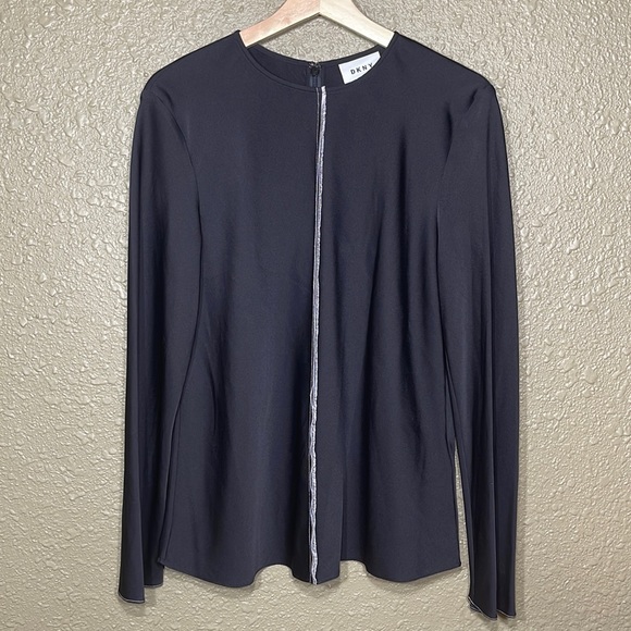 NWT DKNY SILK LONG SLEEVE TOP - Picture 2 of 12